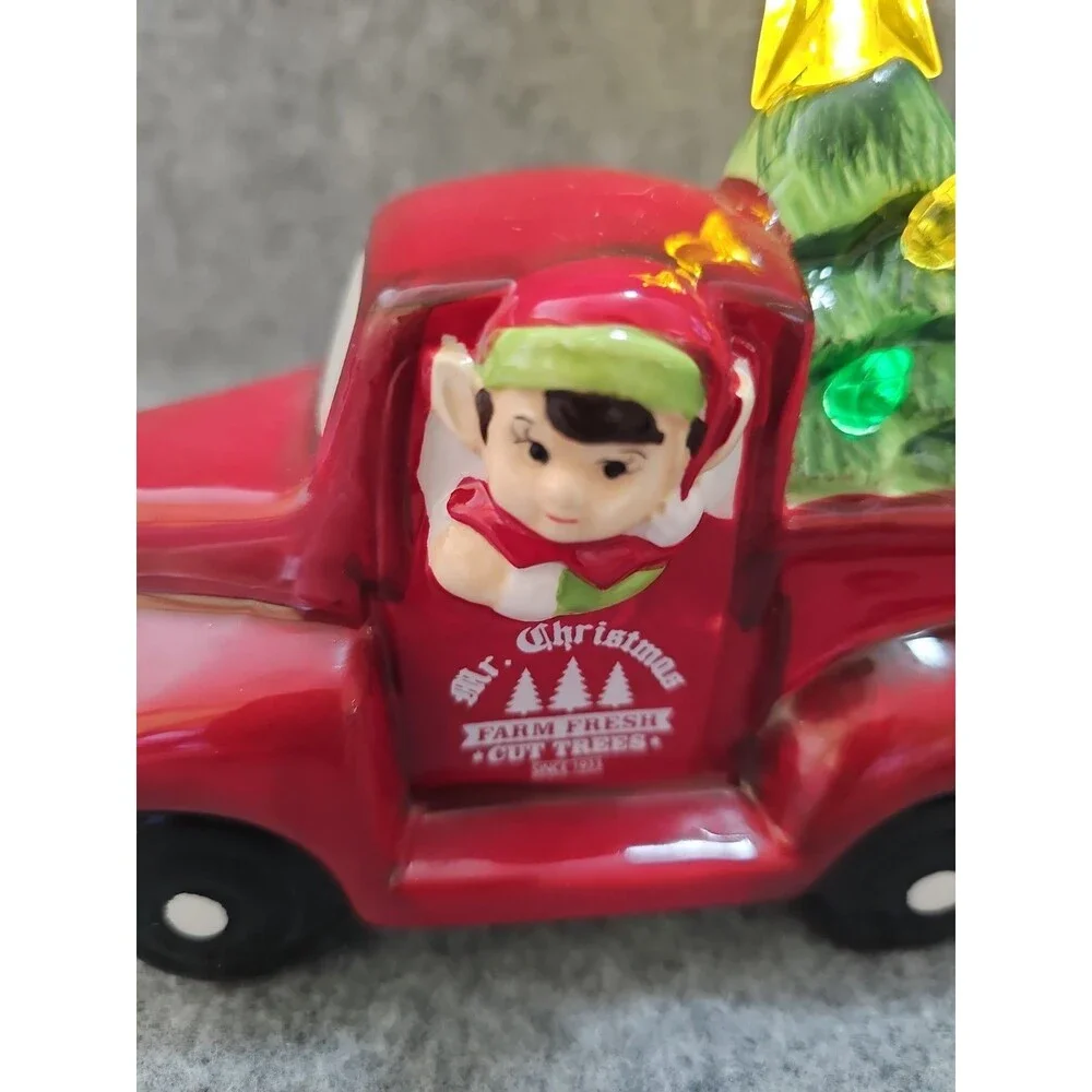 Mr. Christmas Follow Magic Mini Red Pick Up Truck Reindeer Deer Light Tree 6
